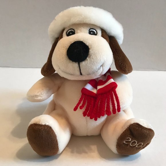 Sears 2003 Christmas Plush Dog with Santa Hat - Picture 1 of 11